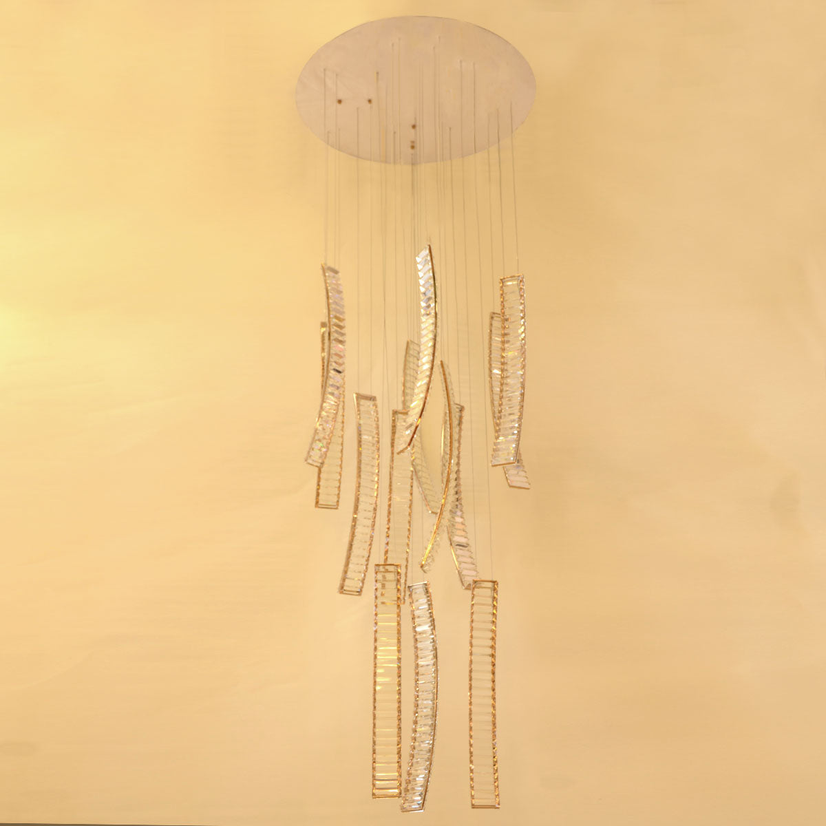 Luxury Alaria K9 Crystal Staircase LED 3000K Stainless Steel - Rose Gold - COOLBABY