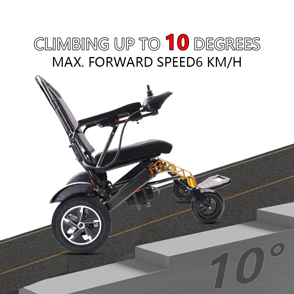 Folding Aluminum Electric Wheelchair for Adults & Disabled Portable Airline Approved - COOLBABY