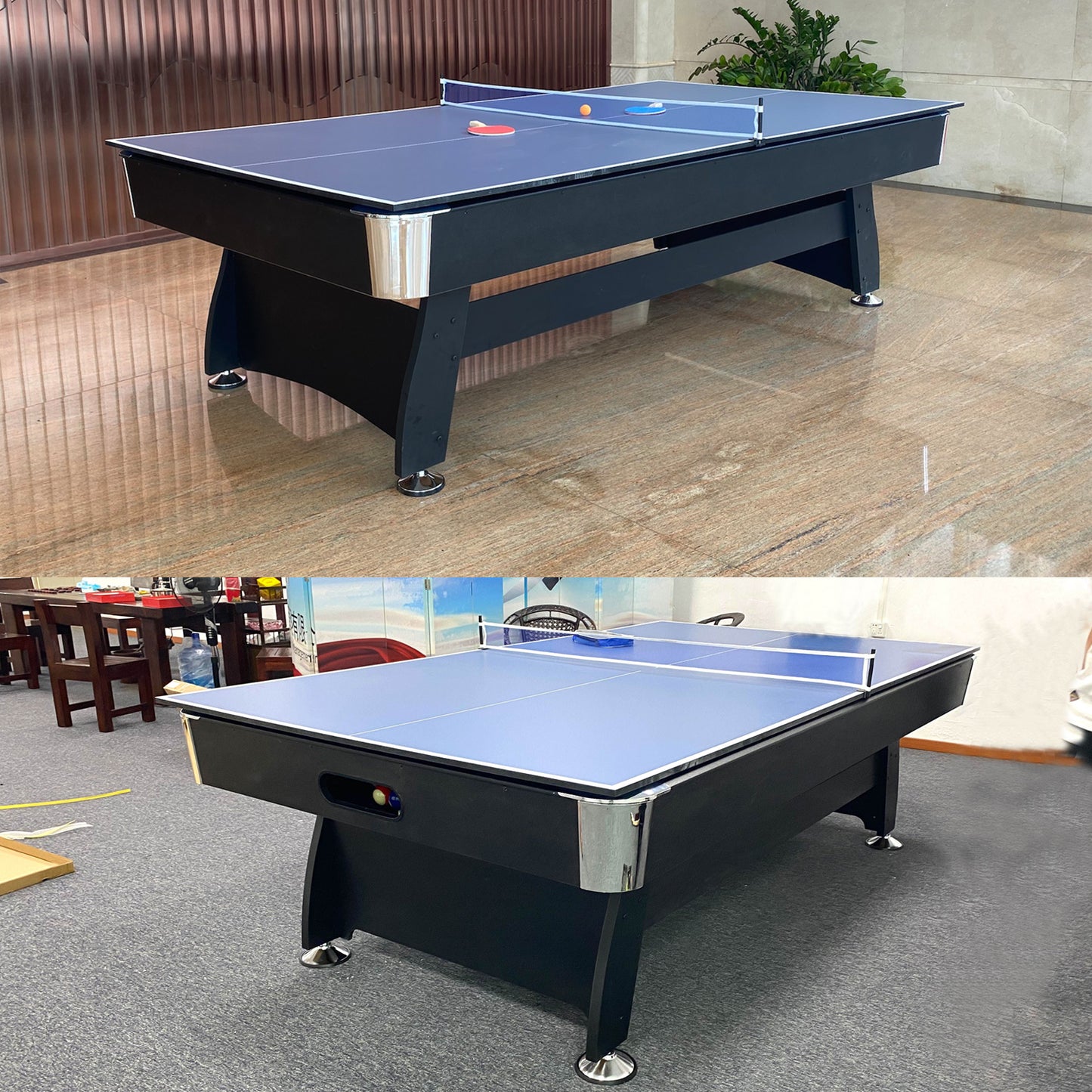 7ft 8ft 3 IN 1 Billiard Pool Tables with Full Accessory Multi-function Home Use Ping Pong Dining Table Convertible 3in1 Portability Pool Table - COOLBABY
