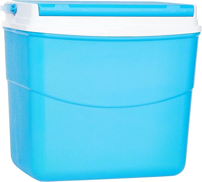 20L Blue Plastic Picnic Cooler Icebox Lunchbox – Portable Insulated Cooler with 5-Day Ice Retention