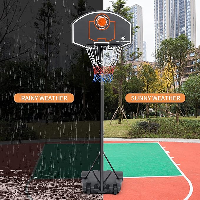 Basketball Post Movable Outdoor (with Adjustable Height to 10Ft) - COOLBABY