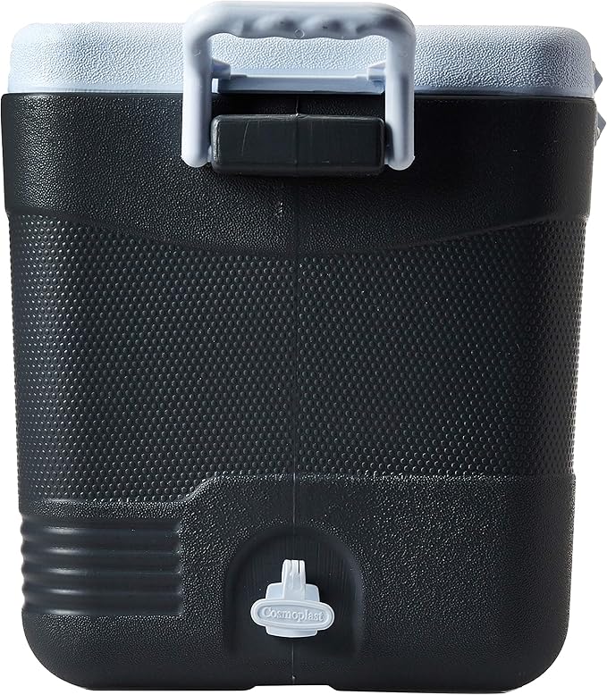 46L Plastic Picnic Cooler Icebox Cool Grey – Portable Insulated Cooler with 3-Day Ice Retention
