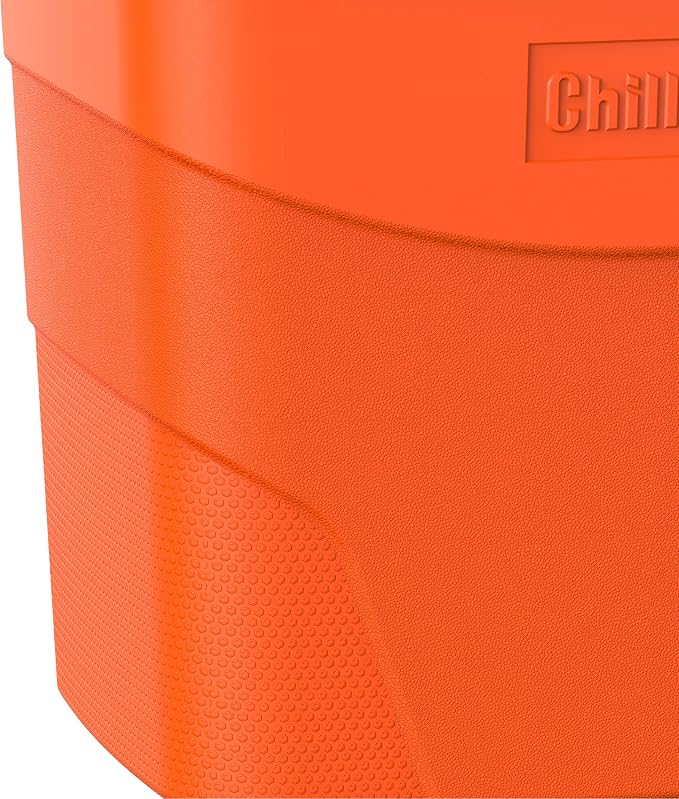 24L ChillBox 3-in-1 Orange Plastic Cooler Box – Portable Insulated Ice Chest with Secure Handle Locking