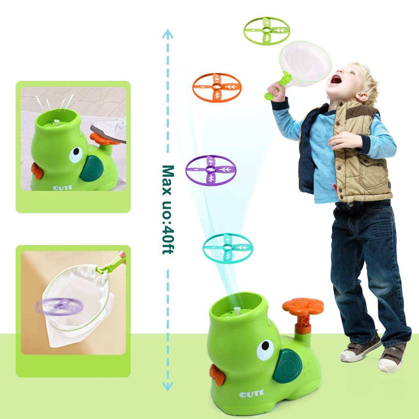COOLBABY Outdoor Disc Launcher Game Set for Kids - Safe and Fun Family Activity - COOL BABY