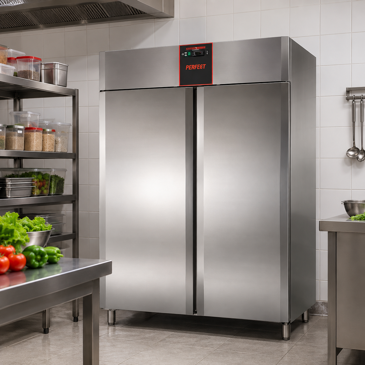 AF14PKMBT Upright Freezer 1400L Double Stainless Steel Door – Made in Italy Commercial Freezer