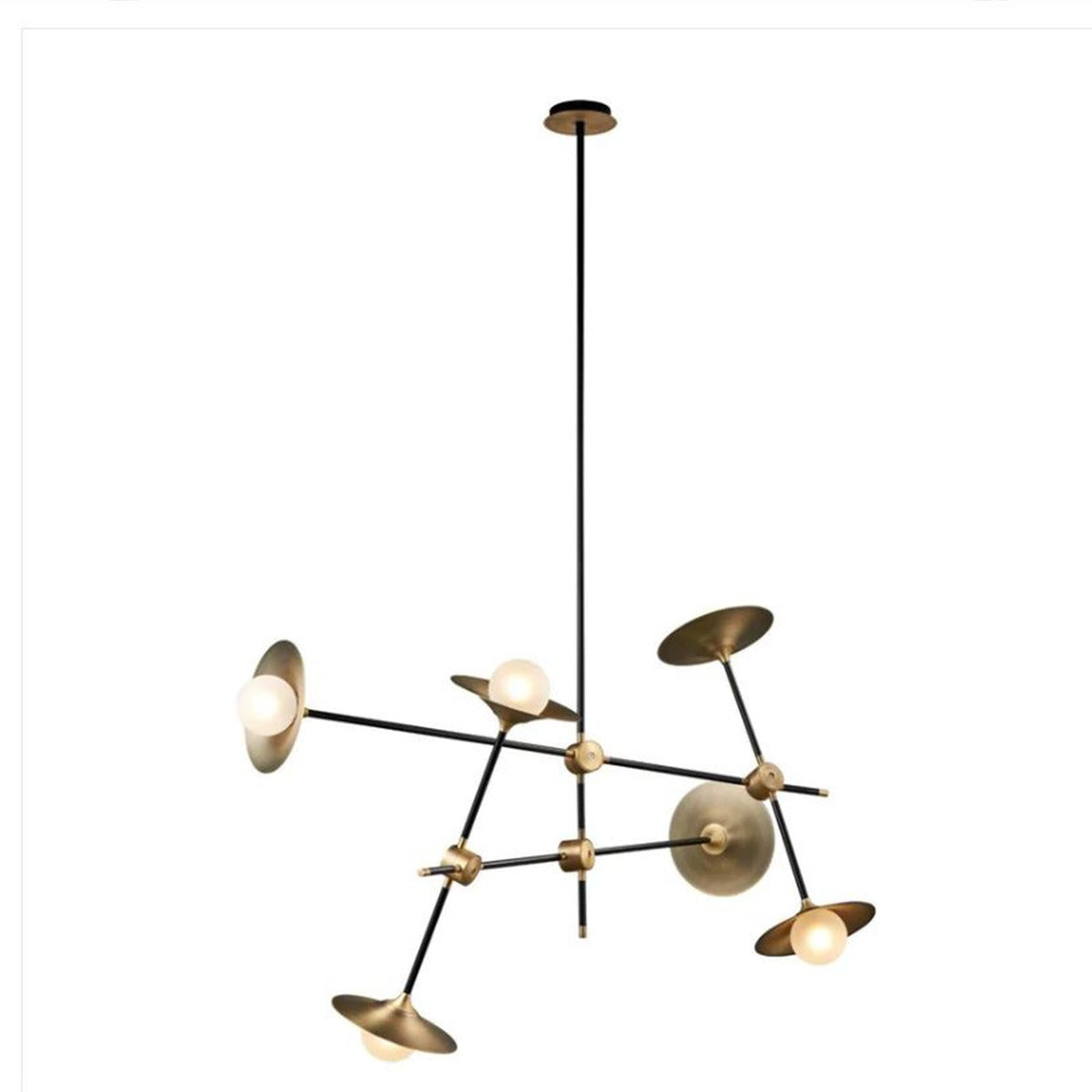 Modern Hanging Light Collared Baton - Antique Brass - COOLBABY