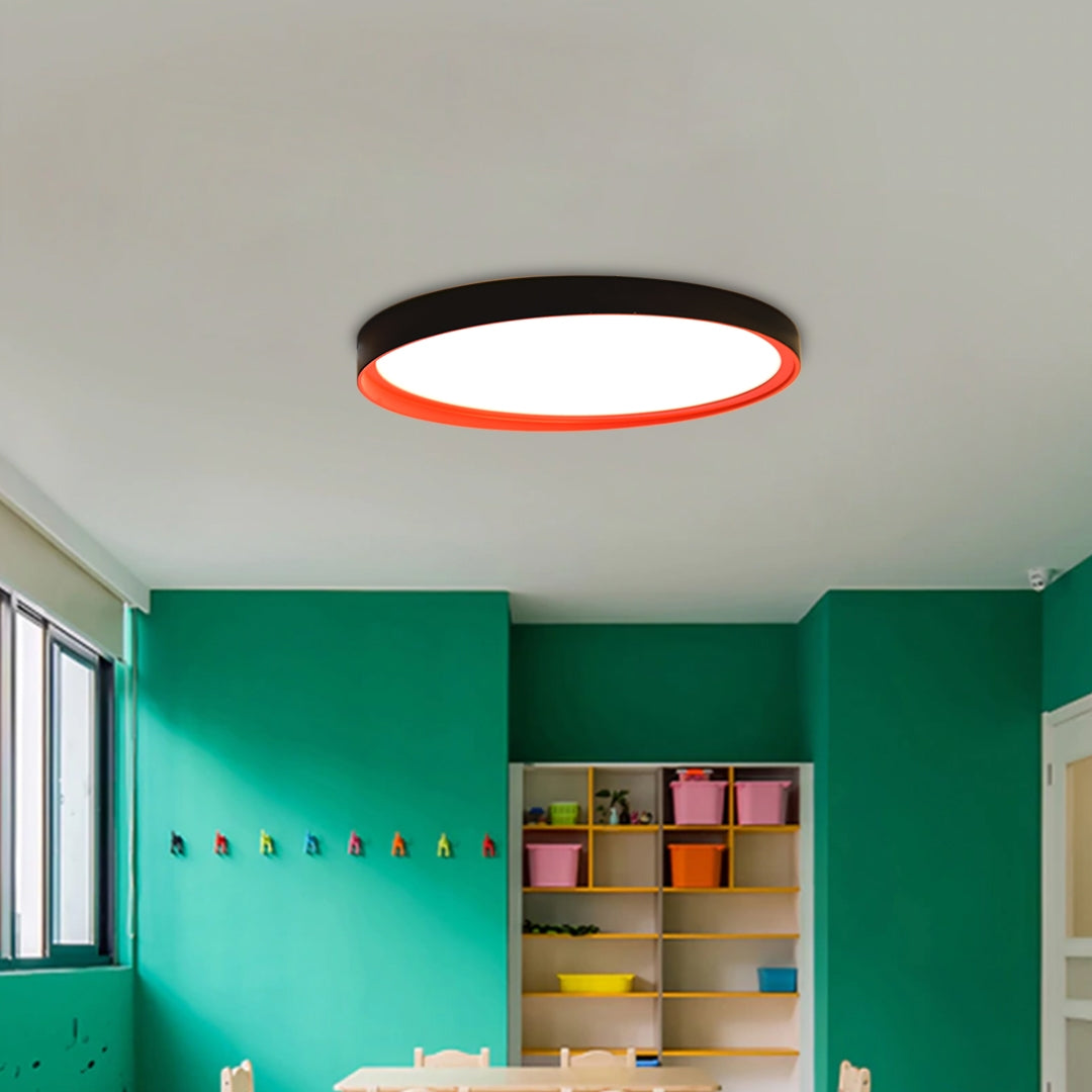 LED Ceiling Light 19W 3000K - Black/Red - COOLBABY