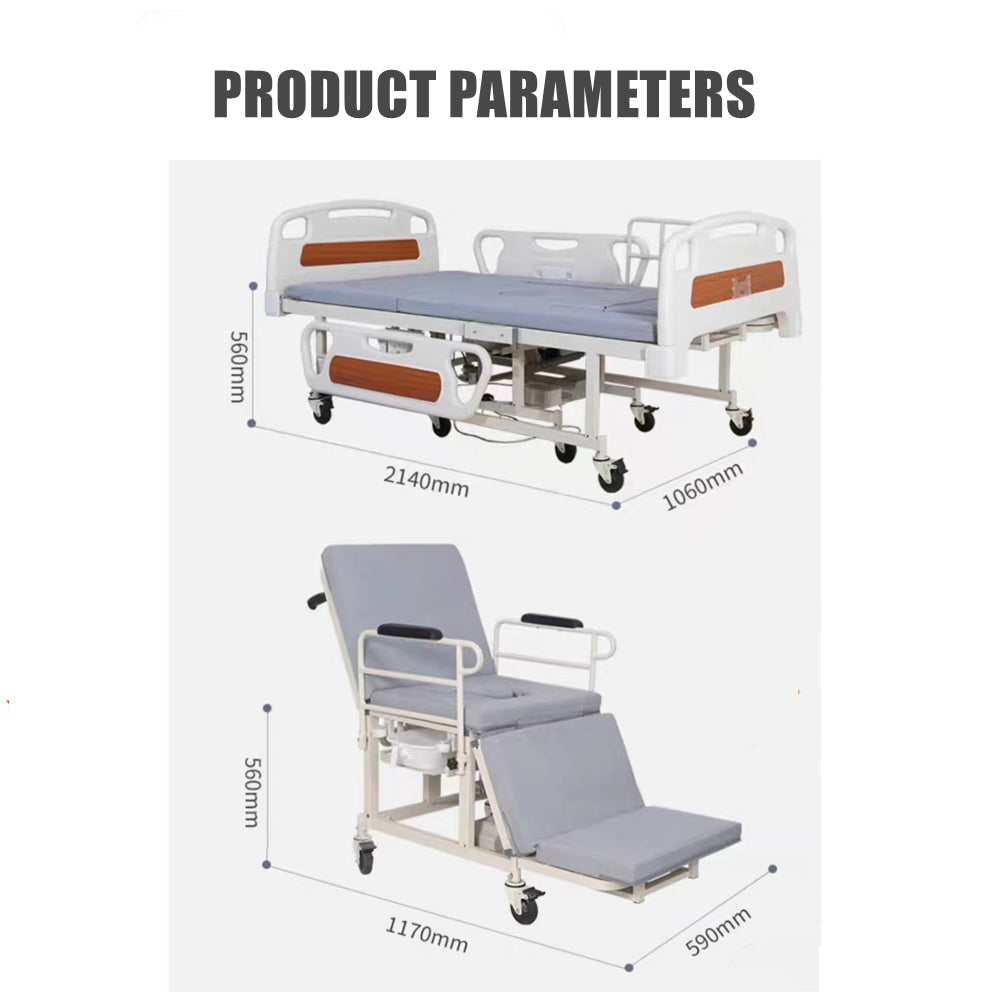 Electric Manual Home Nursing Bed Hospital Bed Multifunction Patient Bed With Toilet and Wheelchair - COOLBABY