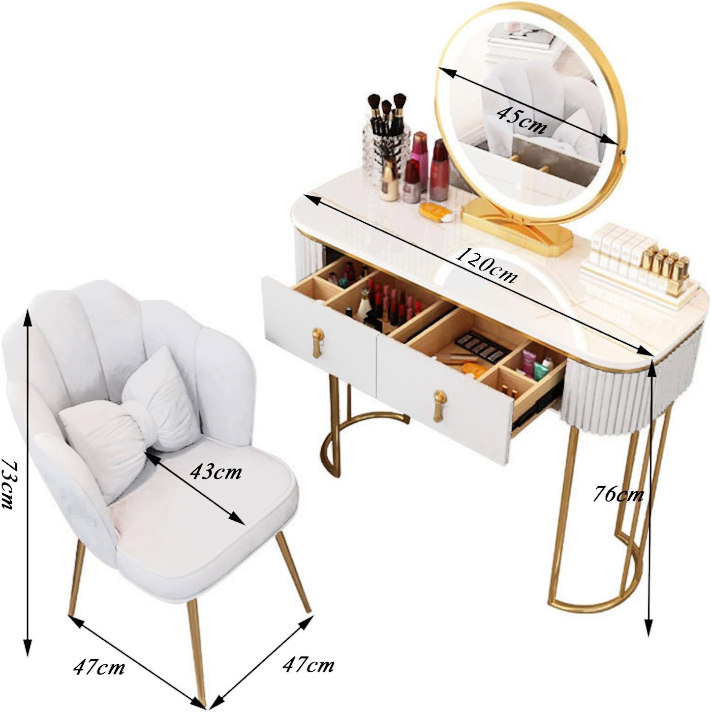 Mini modern simple light luxury Nordic style dressing table | Bedroom new favorite · Small makeup table · Exquisite storage design · Create your own beauty space - COOLBABY