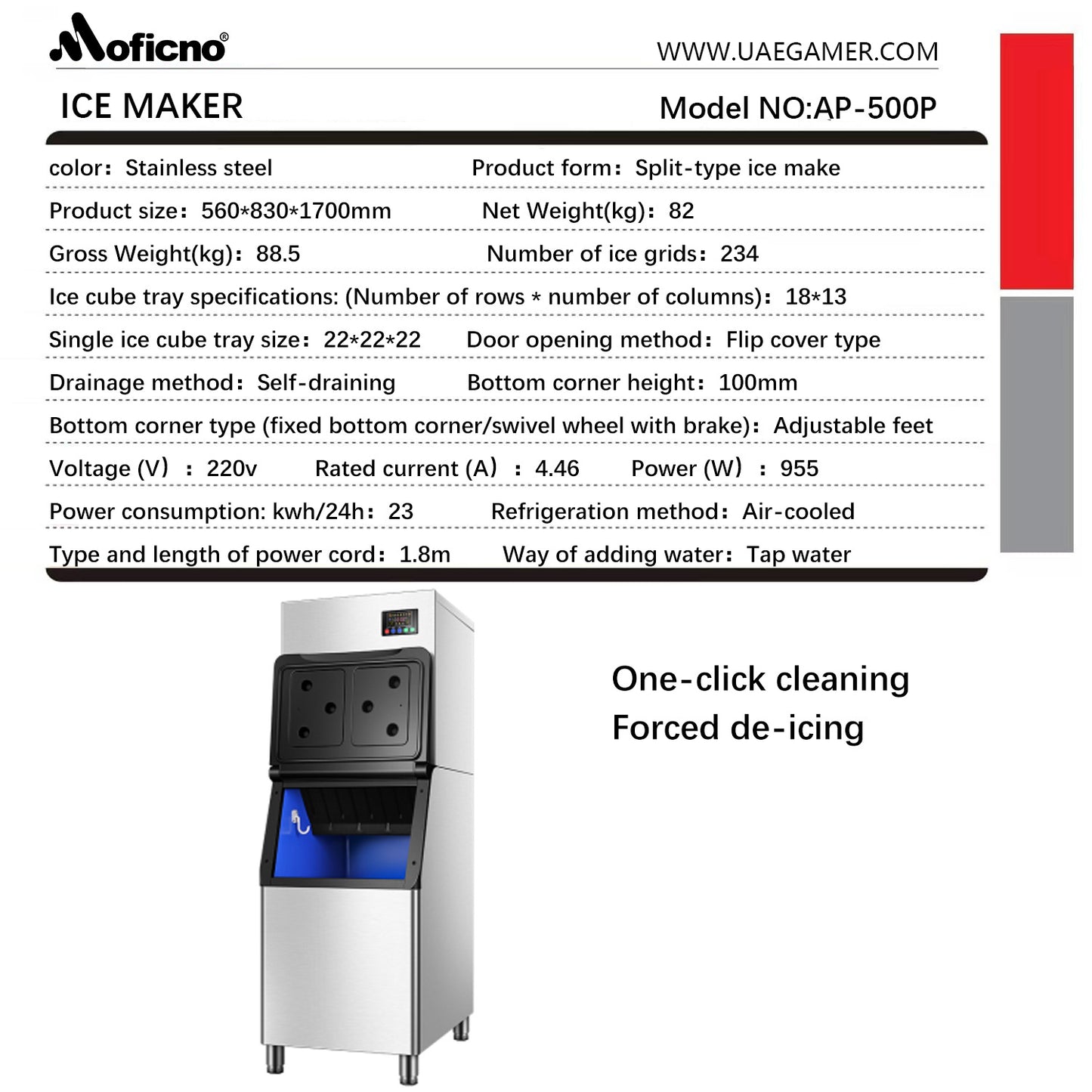 Ice Cube Makers, Commercial Ice Maker Machine,Under Counter Ice Maker with Large Storage Bin,Fully-Automatic Freestanding Commercial Clear Cube Ice Make for Bussiness, Home,215KG - COOLBABY