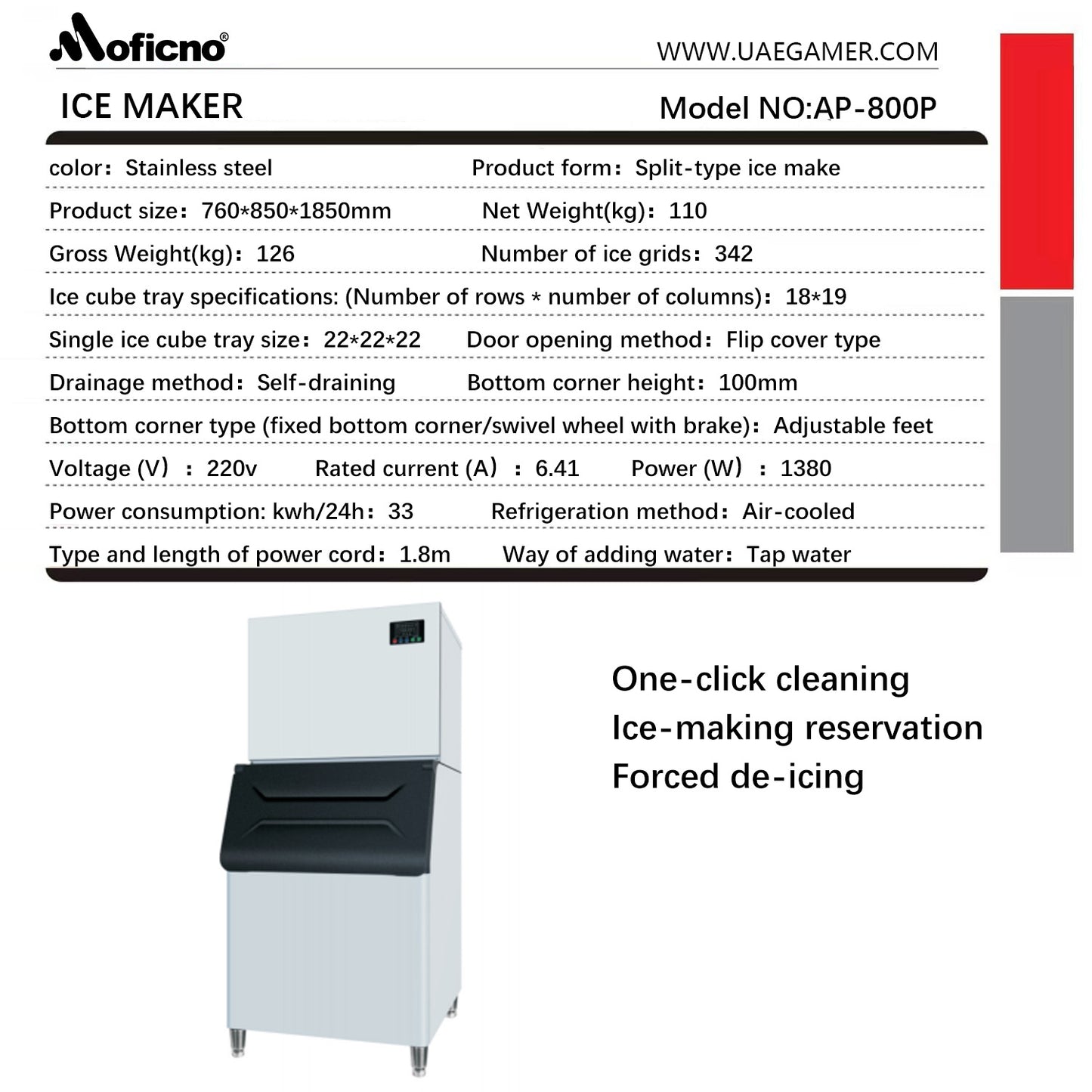 Ice Cube Makers, Commercial Ice Maker Machine,Under Counter Ice Maker with Large Storage Bin,Fully-Automatic Freestanding Commercial Clear Cube Ice Make for Bussiness, Home,360KG - COOLBABY