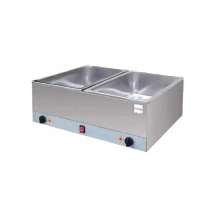 Bain Marie Food Warmer – 2 Bowl Electric Stainless Steel Heater 2.4KW Made in Italy
