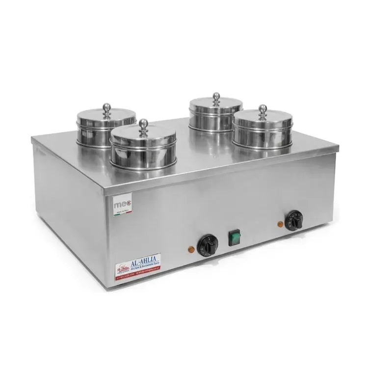 Bain Marie 4 Pots – Stainless Steel Food Warmer 4.5L Pots 0.4KW Made in Italy