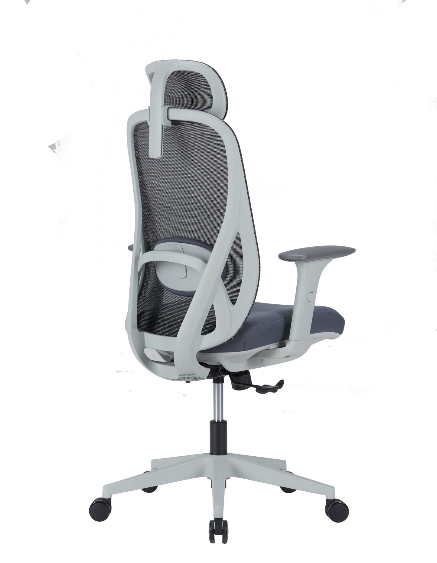 High Back Ergonomic Swivel Office Chair with Adjustable Back & Headrest Computer Chair - grey frame - COOLBABY