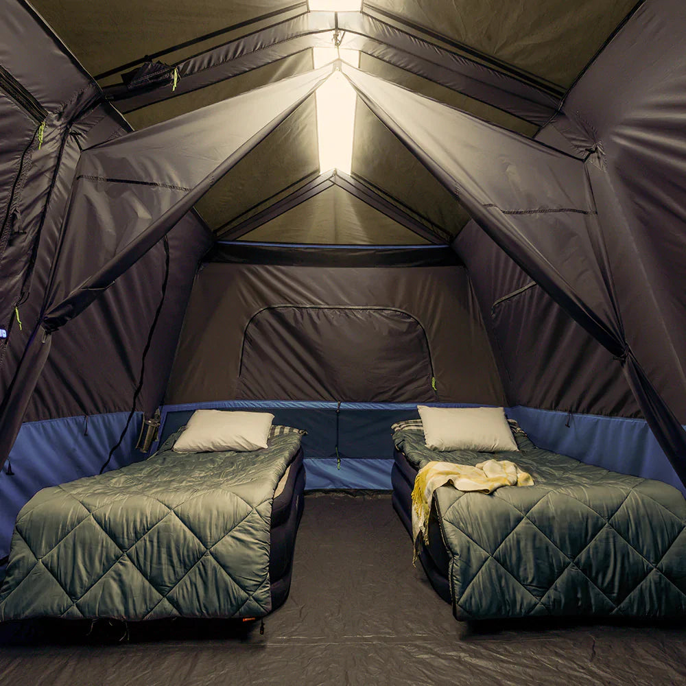 COOLBABY 10-Person Lighted Instant Tent with Screen Room – Quick Setup, Weather-Resistant, LED Lighting - COOLBABY