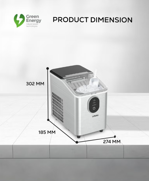 LMIM37 Ice Maker Machine 12KG/24H | Stainless Steel Countertop Bullet Ice Maker