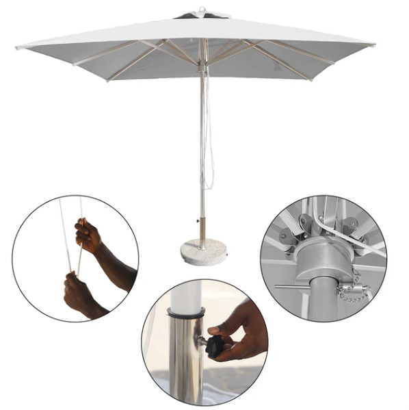 Square Garden Umbrella 270x300 cm Without Base | UV-Resistant Outdoor Patio Umbrella