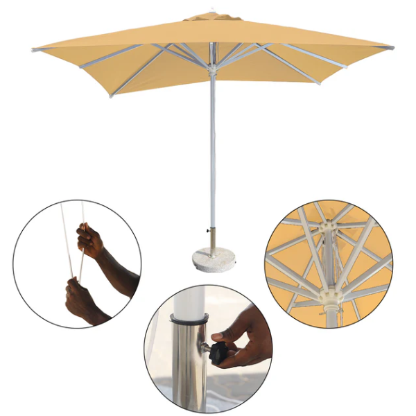 3m x 3m Square Garden Umbrella Without Base | UV-Resistant Outdoor Patio Umbrella