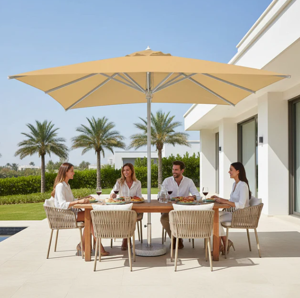 3m x 3m Square Garden Umbrella Without Base | UV-Resistant Outdoor Patio Umbrella