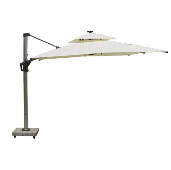 Outdoor Umbrella with 120kg Marble Base & Assembly | Heavy-Duty Cantilever Patio Umbrella