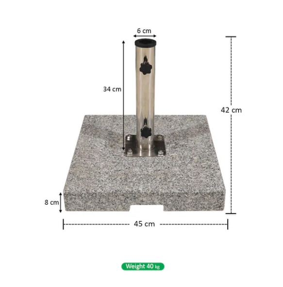 40kg Marble Umbrella Parasol Base | Heavy-Duty Outdoor Umbrella Stand