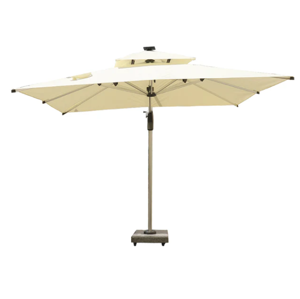 Outdoor Umbrella with 120kg Marble Base & Assembly | Heavy-Duty Cantilever Patio Umbrella