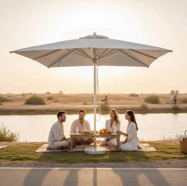 Square Garden Umbrella 270x300 cm Without Base | UV-Resistant Outdoor Patio Umbrella
