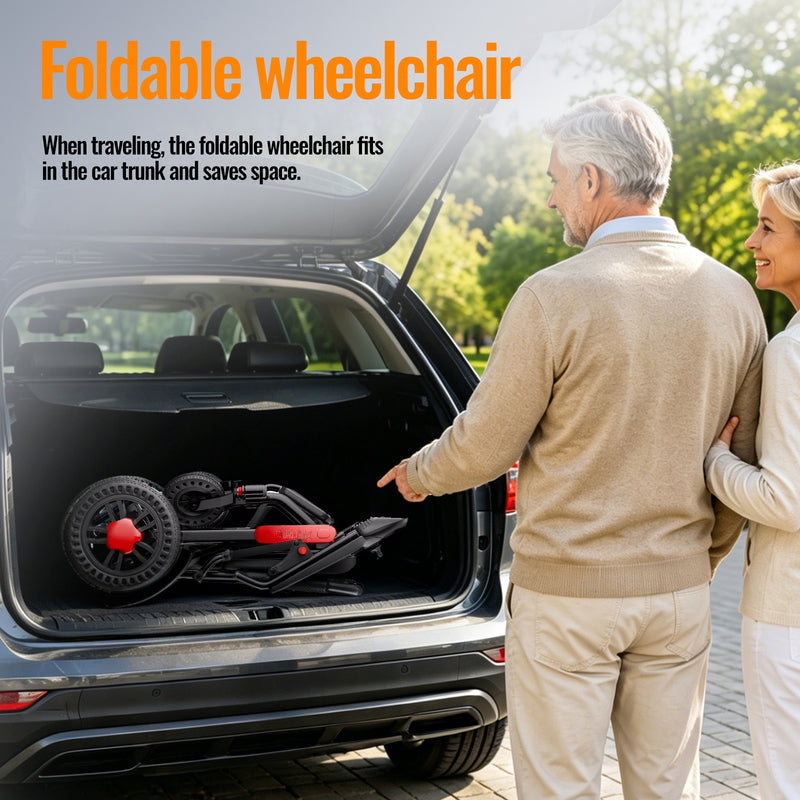 Lightweight Folding Electric Wheelchair – 200W * 2, 25km range, up to 150kg Airline Approval