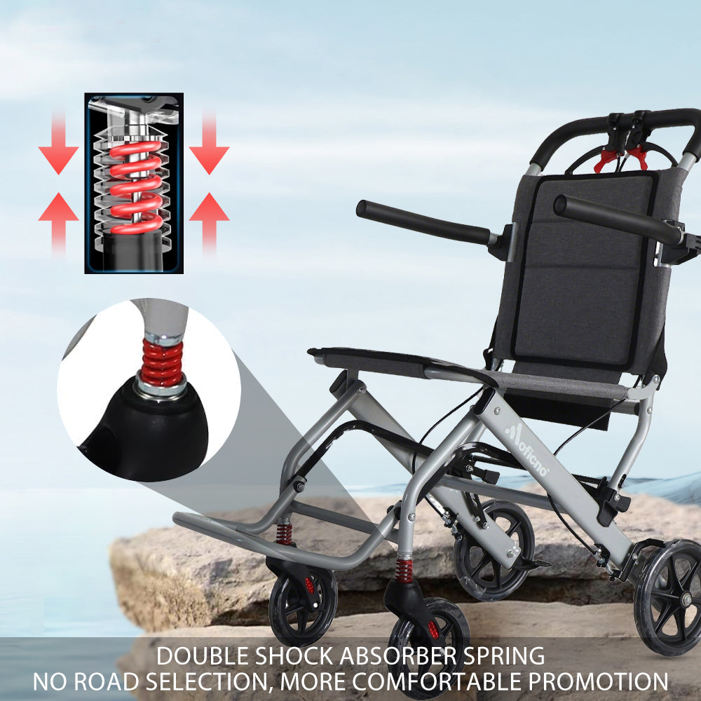 Lightweight Folding Transport Wheelchair Portable Travel Wheelchair w/Travel Bag - COOLBABY