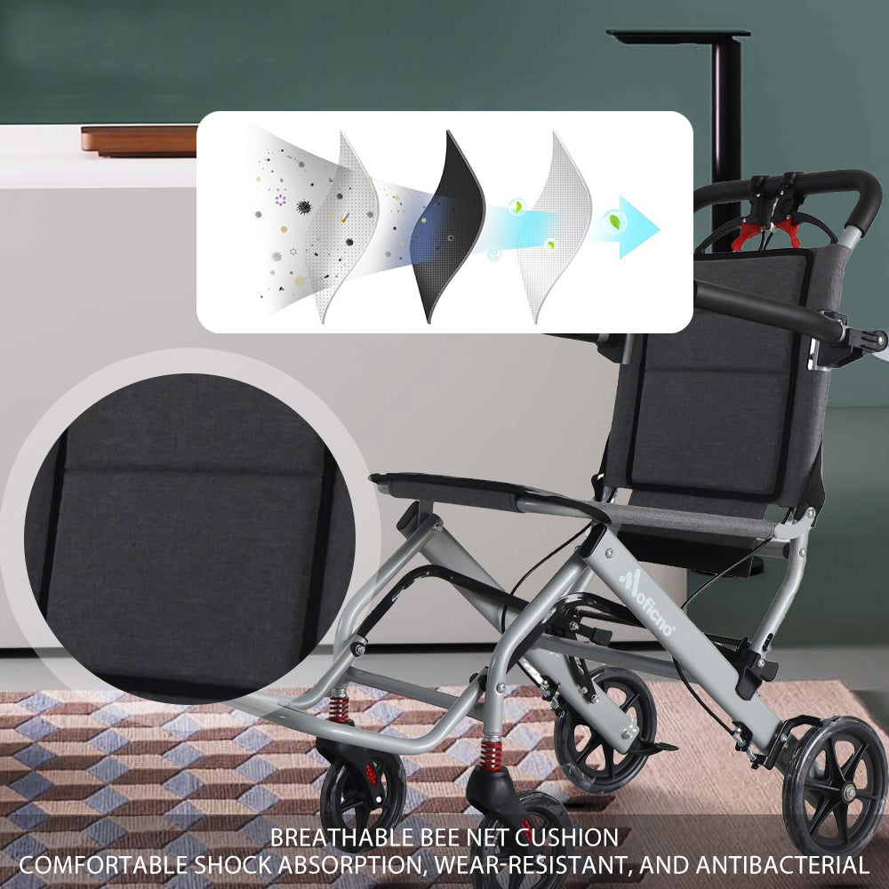 Lightweight Folding Transport Wheelchair Portable Travel Wheelchair w/Travel Bag - COOLBABY