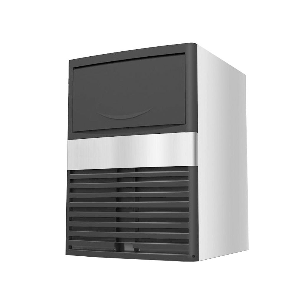 Commercial Ice Cube Maker Stainless Steel Commercial Ice Maker - 30kg/24h with 12kg Storage Capacity - COOLBABY