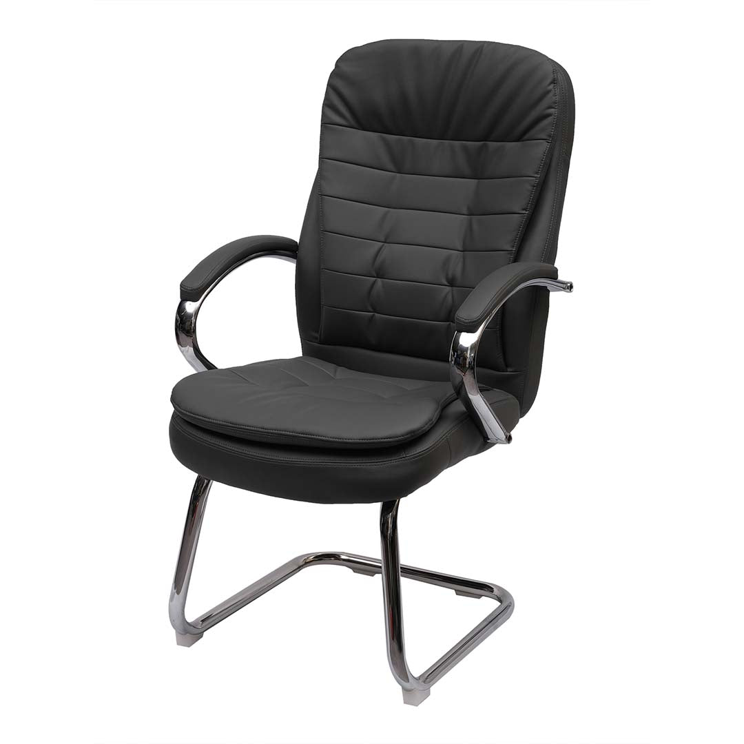 COOLBABY Ergonomic Office Visitor Chair 1121 HB – Adjustable PU Leather Seat with Chrome Base - COOLBABY