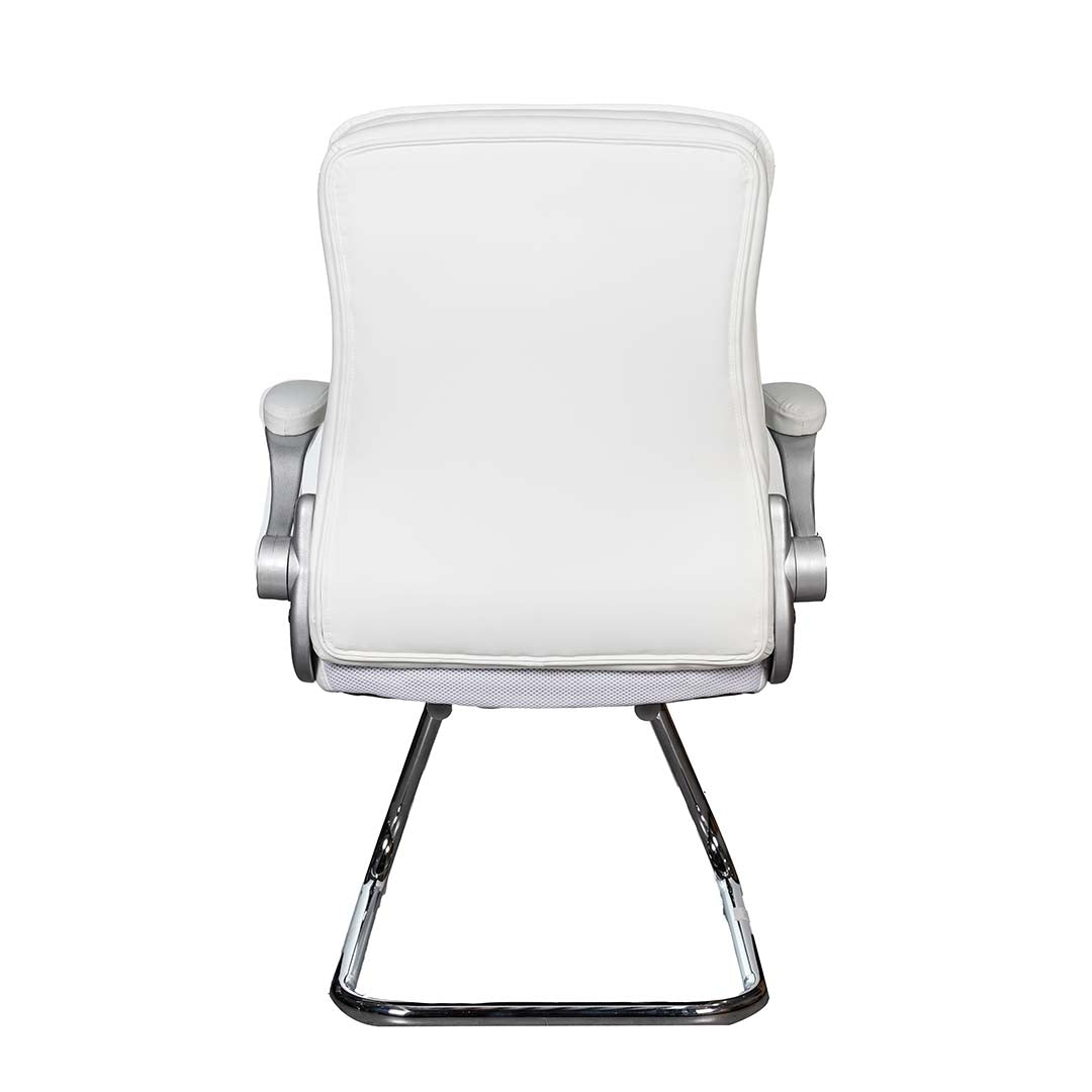 COOLBABY Premium Ergonomic Office Visitor Chair EQ-5180-C with Pure Leather and Aluminum Base - COOLBABY