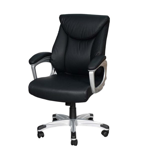 COOLBABY Ergonomic Low Back Office Chair with PU Leather & Retractable Armrests | Model EQ-5182-B - COOLBABY