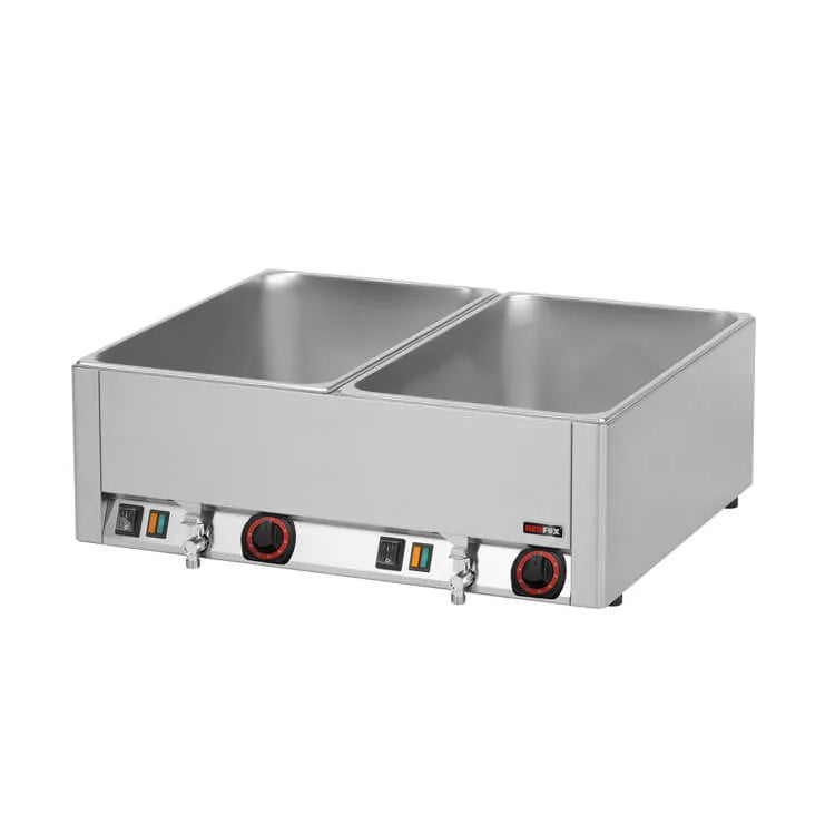 Electric Bain Marie – 2 x GN 1/1 Food Warmer with Drain Outlet 3KW Made in Italy