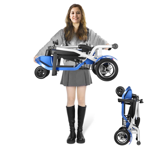 COOLBABY Ultra Lightweight (37.5 lb) Folding Powered Mobility Scooter for Senior/Adult- Easy for Travel on Flight/Cruise - Airlines Approved - COOLBABY