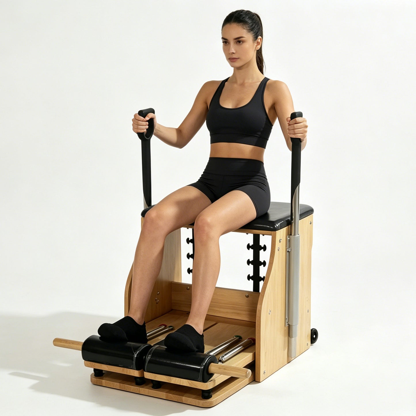 Wooden Pilates Chair – Compact Dual Handle Wunda Chair Yoga Pilates Split Pedal Stability Chair - COOLBABY