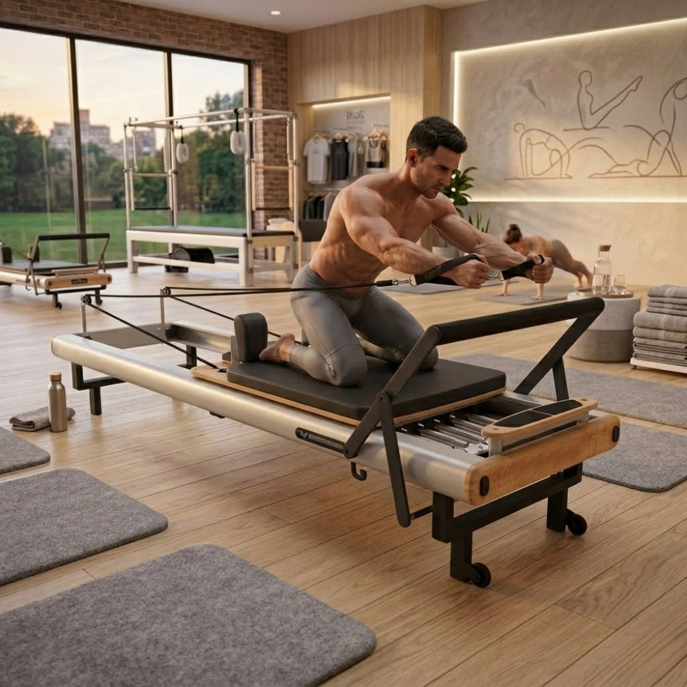 Portable Aluminum Pilates Reformer Machine for Studio Use Strengthen Core Muscles