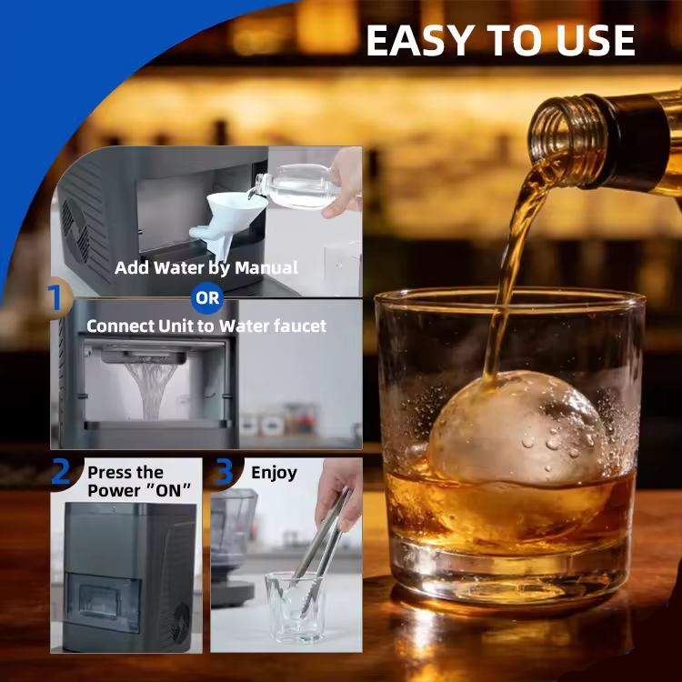 50mm Spherical Ice Maker Electric Ice Ball Maker Machine Ice Cube Whisky Drinking Bar Ice Making Machine