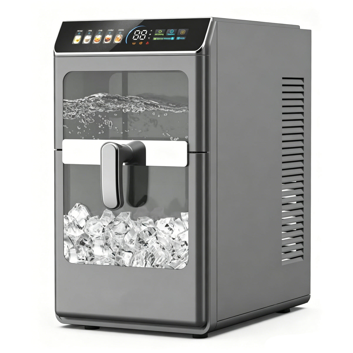 Countertop Crescent Ice Maker 12kg/24H Automatic Ice Making Machine with Self-Cleaning for Home Bar Use