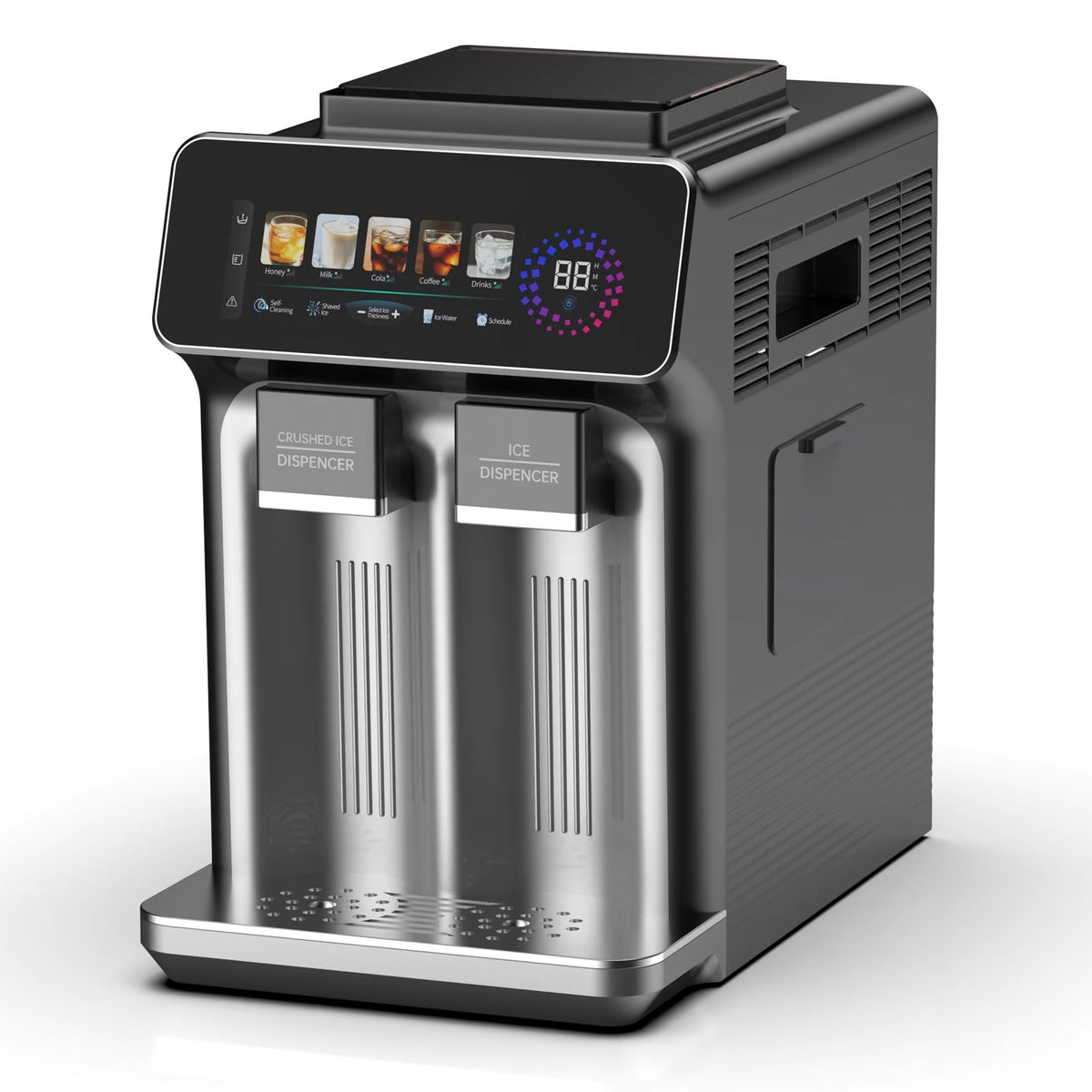Countertop Ice Dispenser Ice Slush Cold Water 15kg Daily Output Low Noise 3 Functions Ice Maker For Family Use