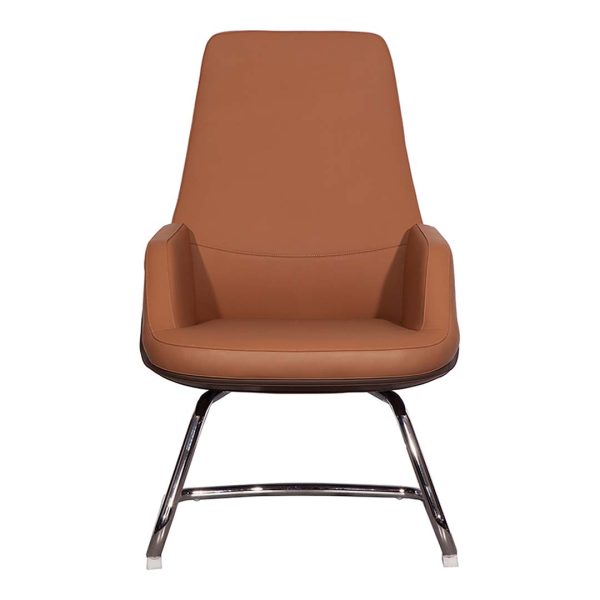 COOLBABY Office Visitor Chair GW 1803 C – Premium Leather, Durable Chrome Frame - COOLBABY