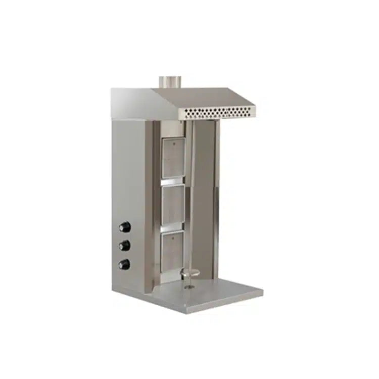 Commercial Tabletop Gas Shawarma Machine | 3 Burner Doner Kebab Grill | AISI 304 Stainless Steel | CE Certified | Made in UAE