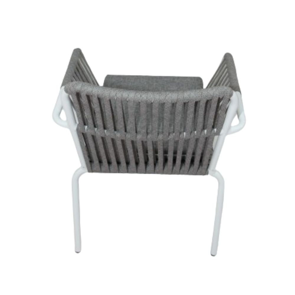 Outdoor Aluminum Frame Rope Dining Chair with Cushion - COOLBABY