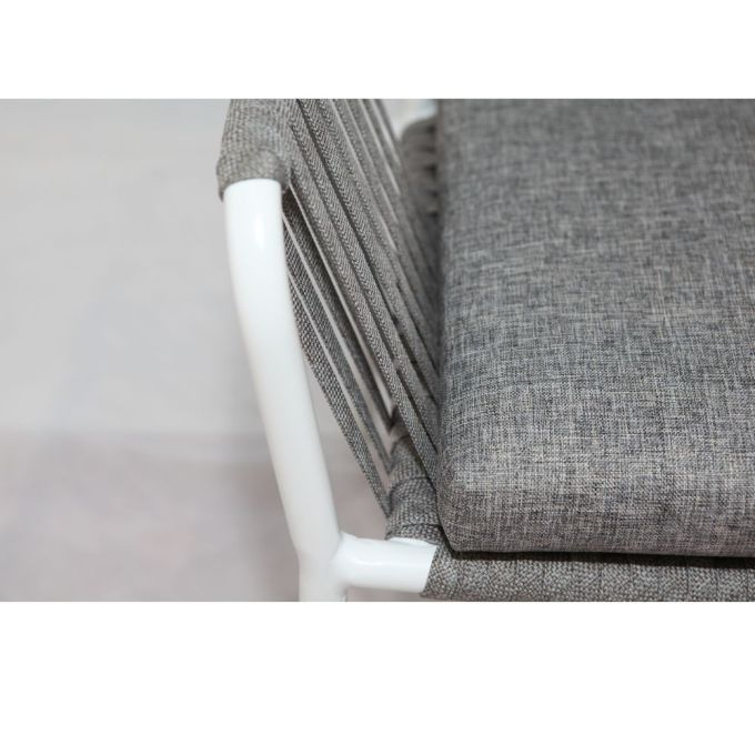Outdoor Aluminum Frame Rope Dining Chair with Cushion - COOLBABY