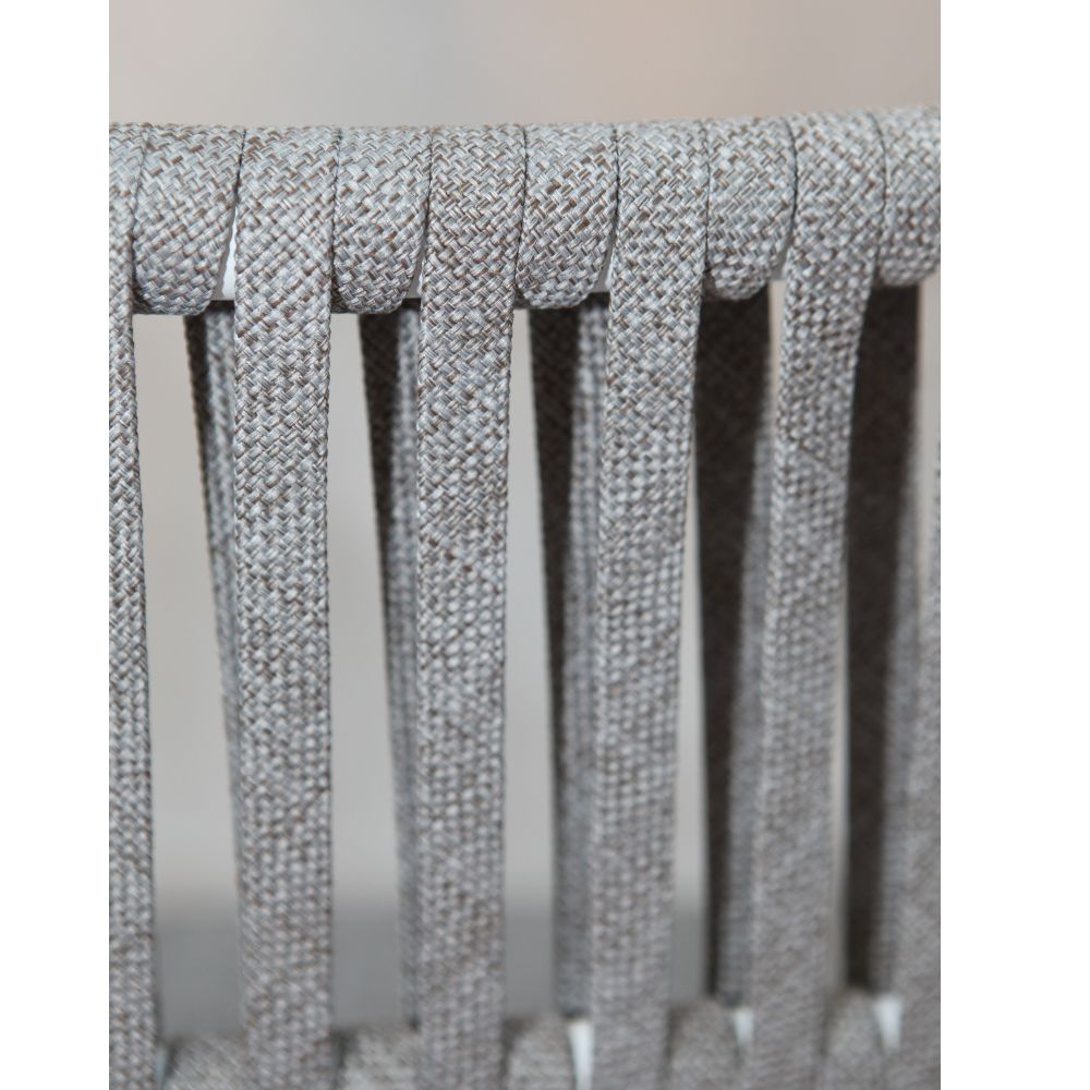 Outdoor Aluminum Frame Rope Dining Chair with Cushion - COOLBABY