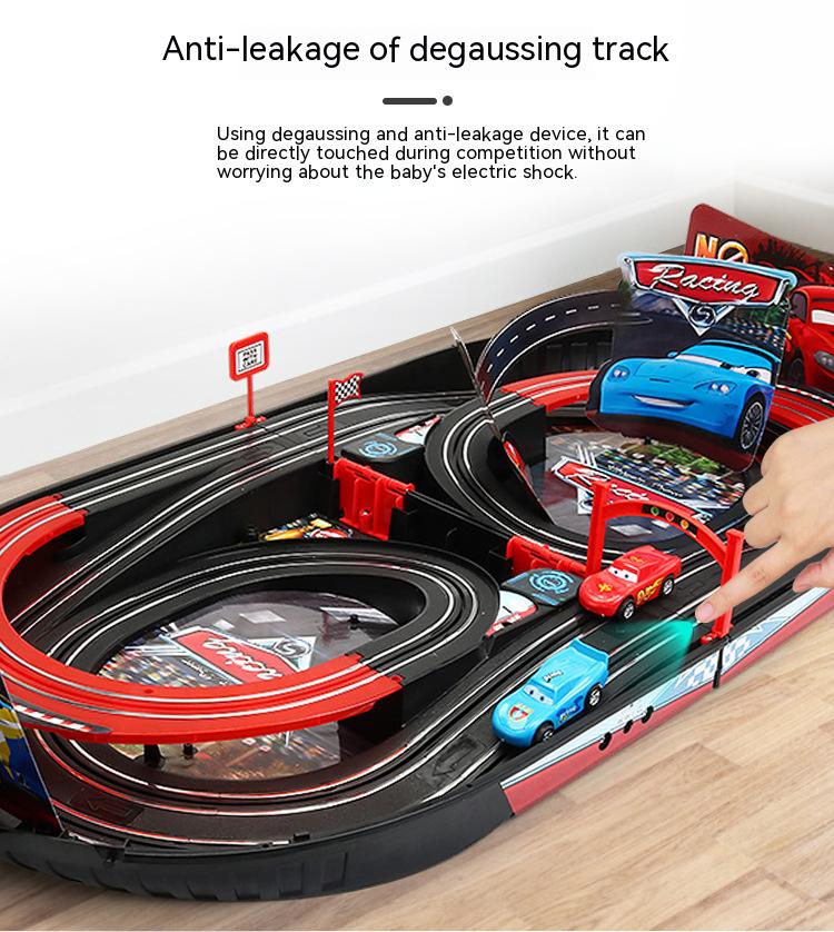COOLBABY Twin Remote Control Racing Boys And Girls With Track Lightning McQueen Toys Electric Car Children's Racing Toys - COOL BABY