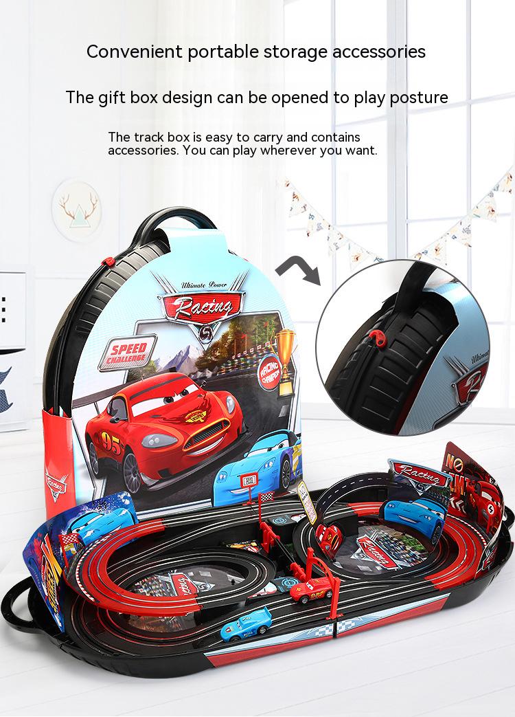 COOLBABY Twin Remote Control Racing Boys And Girls With Track Lightning McQueen Toys Electric Car Children's Racing Toys - COOL BABY