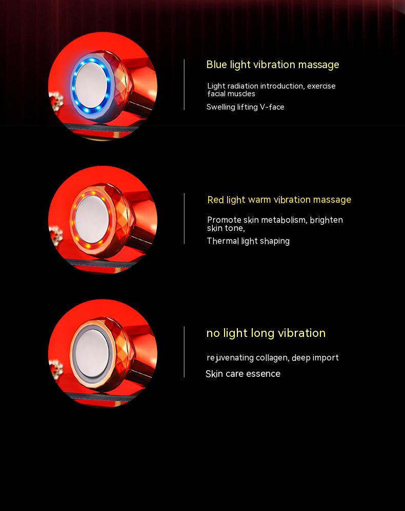 COOLBABY HQQ-WDTL Photonic Micro-sculpture Lifting And Tightening Beauty Instrument Red Warm Blue Vibration USB Rechargeable Import Instrument - COOL BABY