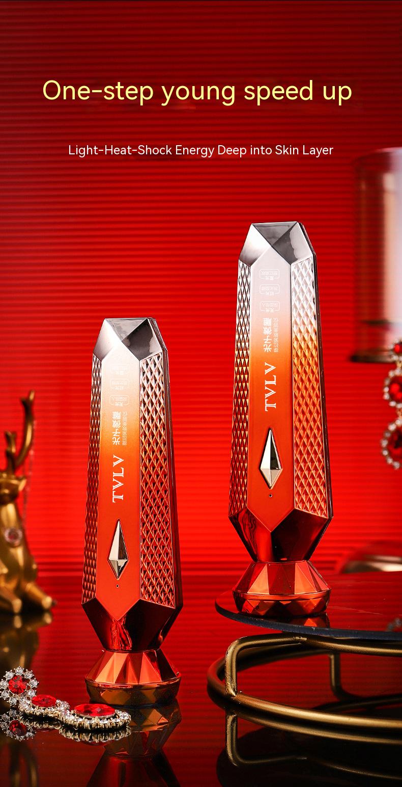 COOLBABY HQQ-WDTL Photonic Micro-sculpture Lifting And Tightening Beauty Instrument Red Warm Blue Vibration USB Rechargeable Import Instrument - COOL BABY